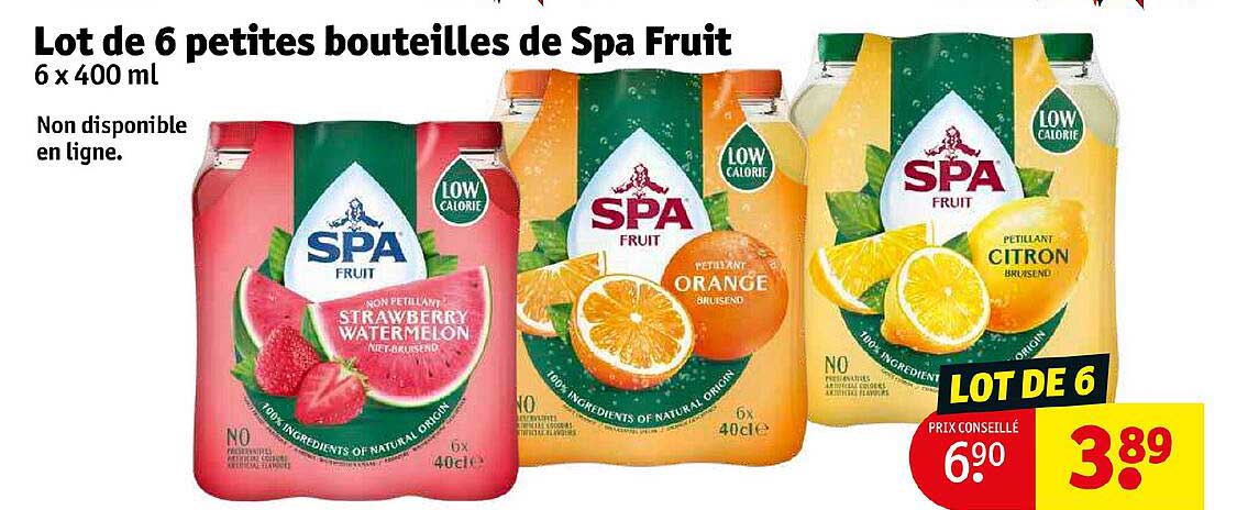 lot de 6 petites bouteilles de spa fruit