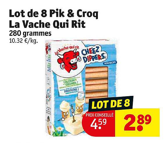 lot de 8 pik & croq la vache qui rit