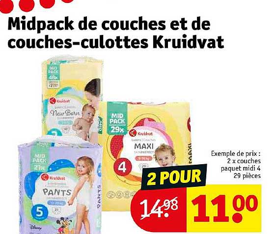 midpack de couches et de couches-culottes kruidvat
