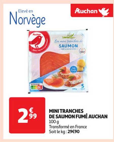 Mini Tranches De Saumon Fumé Auchan