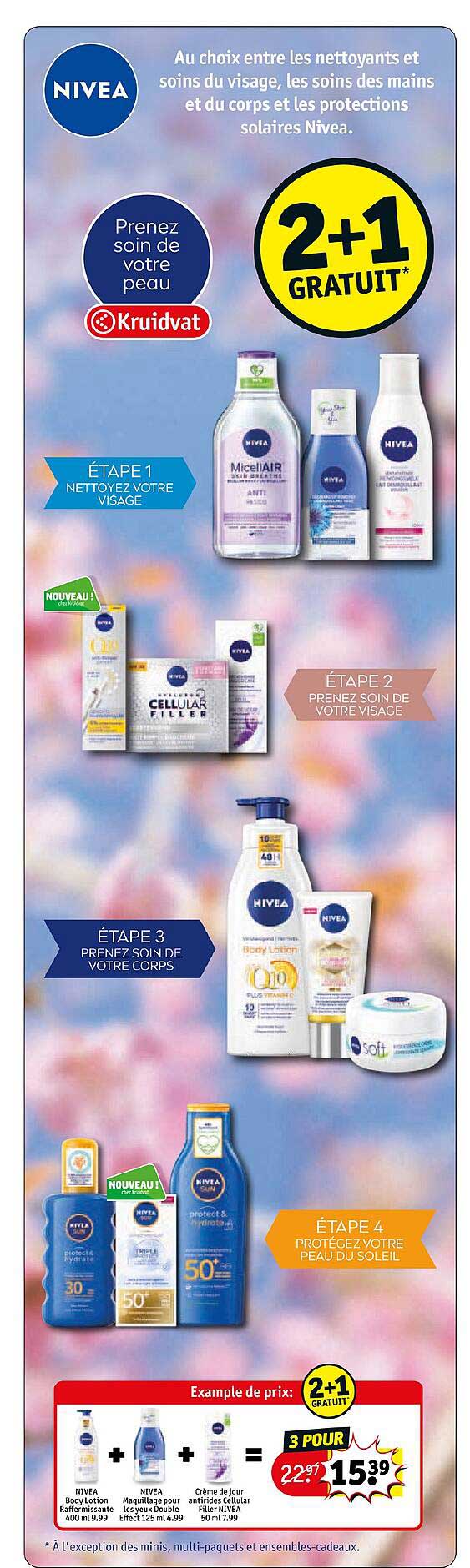 nettoyants et soins du visage, les soins des mains et du corps, les protections solaires nivea