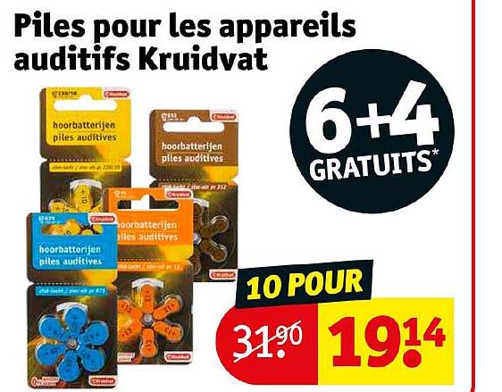 piles pour les appareils auditifs kruidvat
