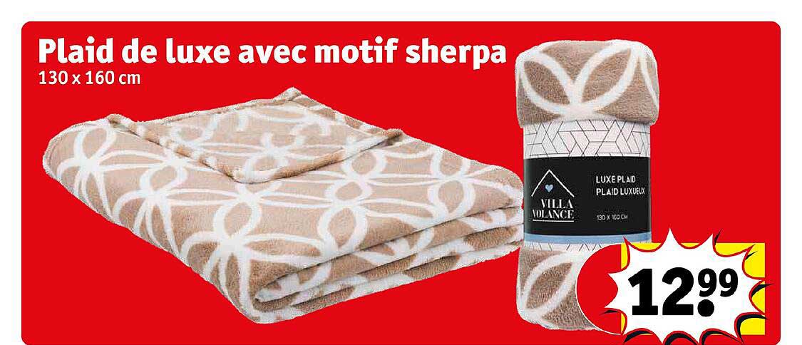 plaid de luxe avec motif sherpa villa volance