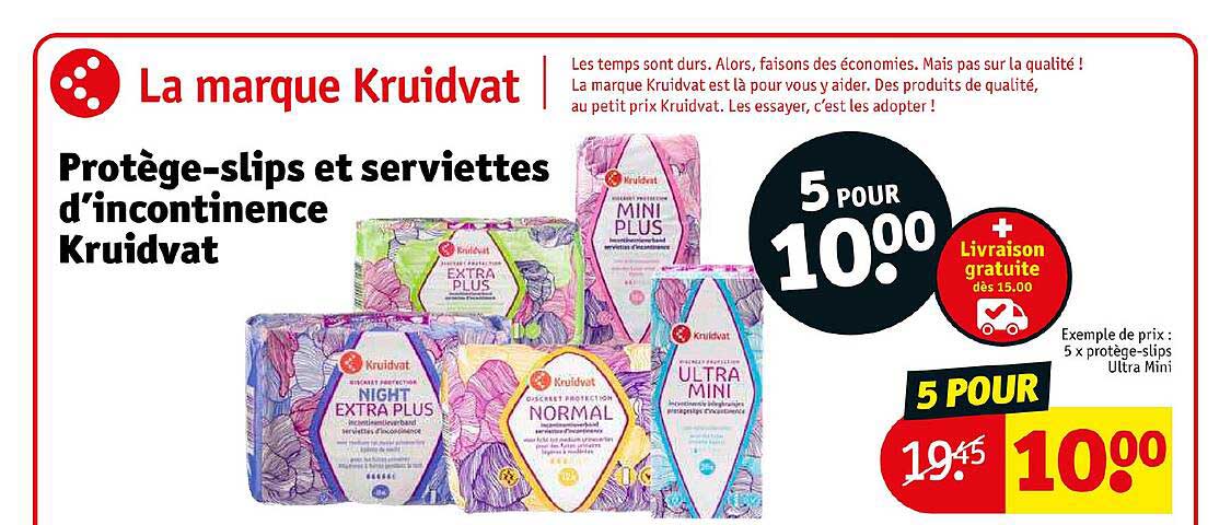 Protège-slips Et Serviettes D'incontinence Kruidvat