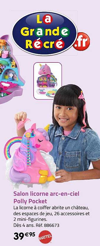 salon licorne arc-en-ciel polly pocket