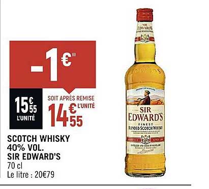 scotch whisky 40% vol. sir edward's
