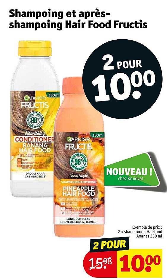 shampoing et après-shampoing hair food fructis