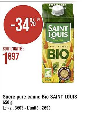 Sucre Pure Canne Bio Saint Louis
