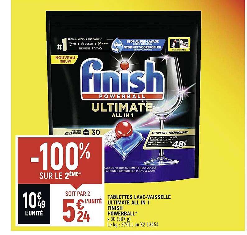 tablettes lave-vaisselle ultimate all in 1 finish powerball