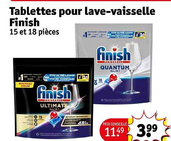 tablettes pour lave-vaisselle finish