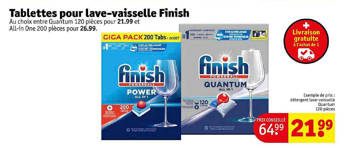tablettes pour lave-vaisselle finish