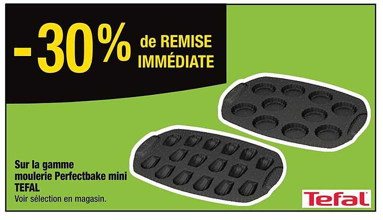 -30% de remise immédiate sur la gamme moulerie perfectbake mini tefal