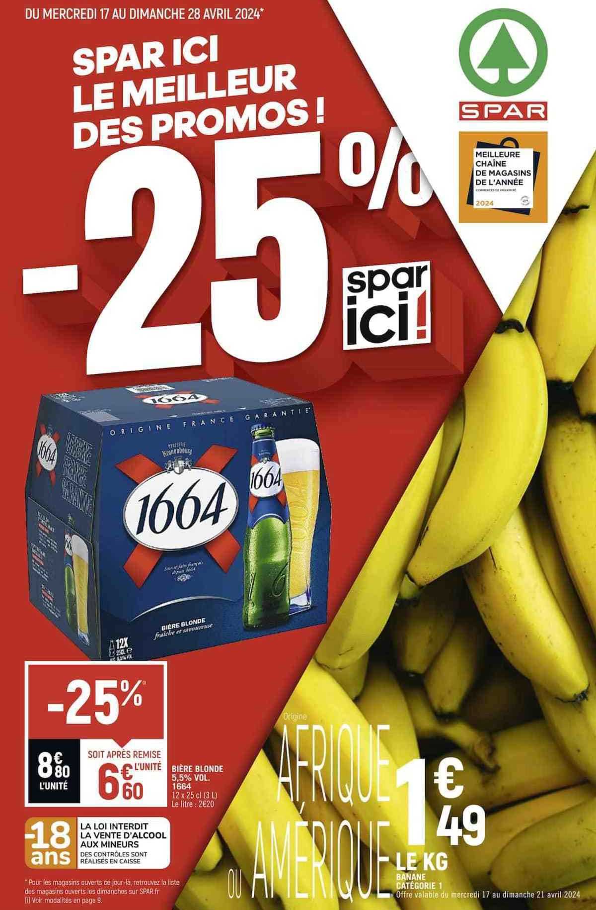 Bière Blonde 5,5% Vol 1664, Banane Catégorie 1