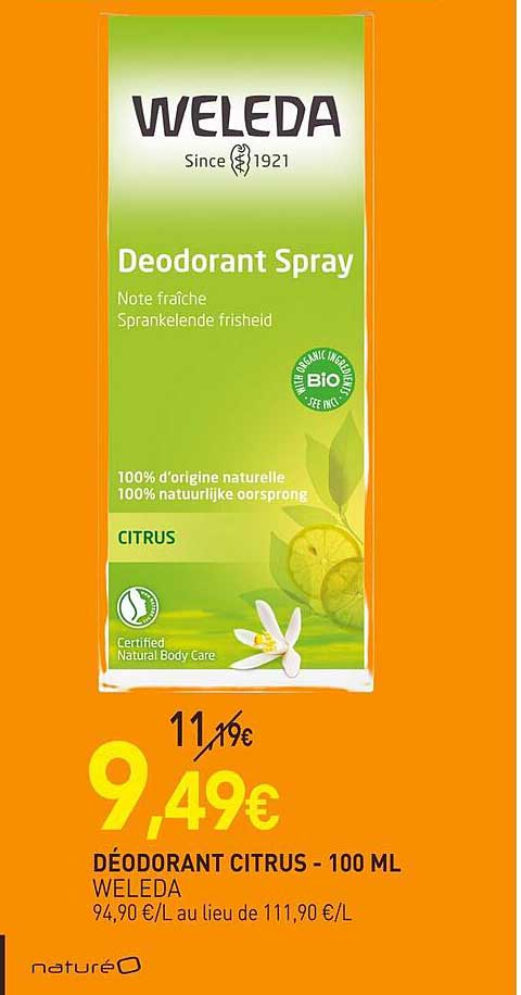 déodorant citrus weleda - 100 ml