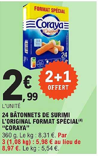 24 bâtonnets de surimi l'original format spécial "coraya"