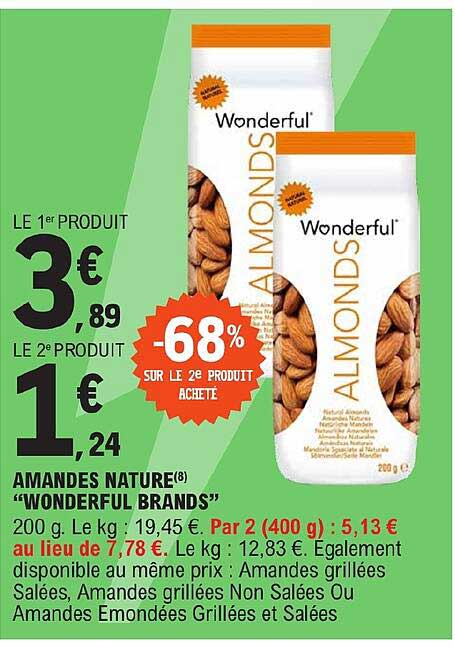 amandes nature "wonderful brands"