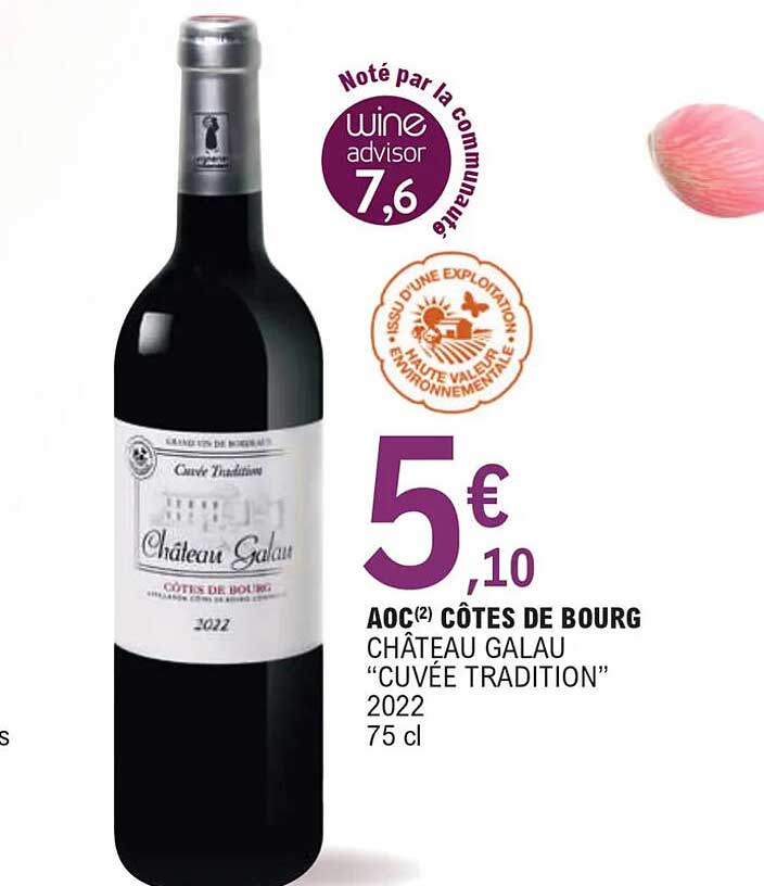 aoc côtes de bourg château galau "cuvée tradition" 2022