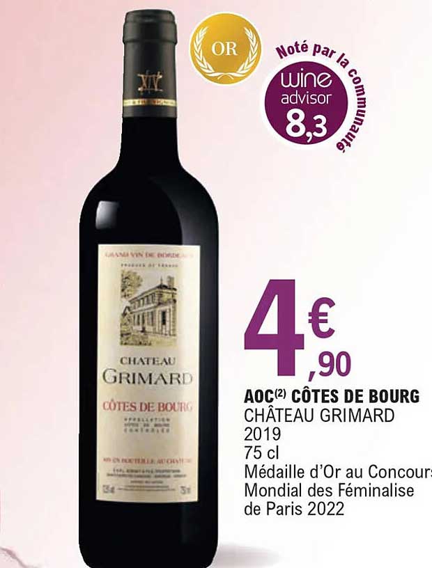 aoc côtes de bourg château grimard 2019