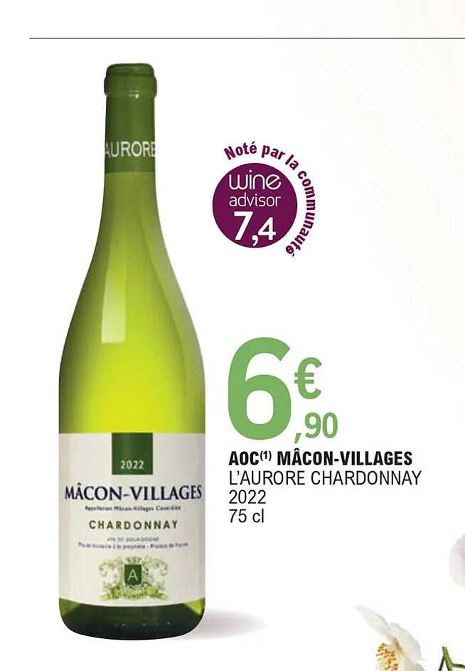 aoc mâcon-villages l'aurore chardonnay 2022