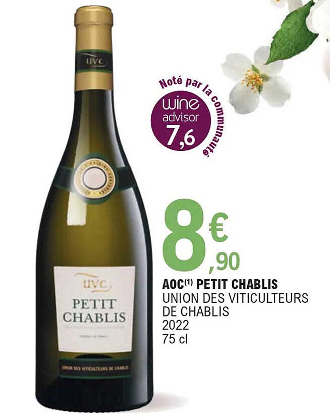 aoc petit chablis union des viticulteurs de chablis 2022