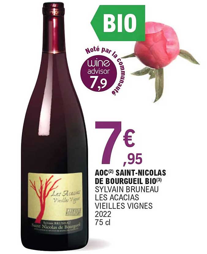 aoc saint-nicolas de bourgueil bio sylvain bruneau les acacias vieilles vignes 2022