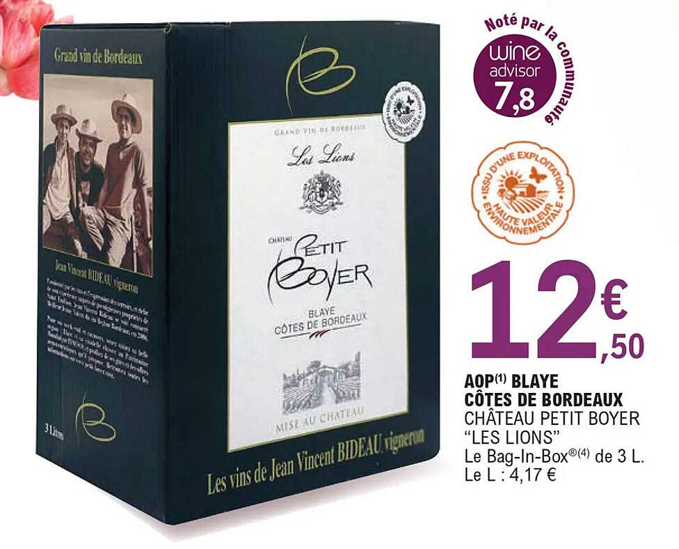 aop blaye côtes de bordeaux château petit boyer "les lions"