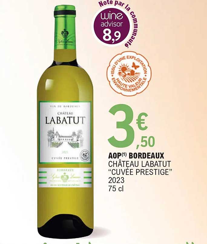aop bordeaux châteaux labatut "cuvée prestitge"