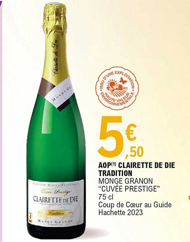 aop clairette de die tradition monge granon "cuvée prestige"