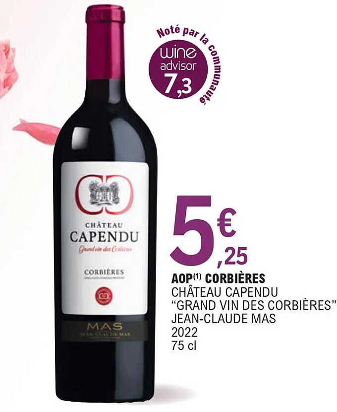 aop corbières château capendu "grand vin des corbières" jean-claude mas 2022