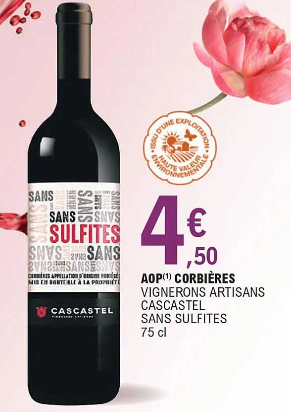aop corbières vignerons artisans cascastel sans sulfites