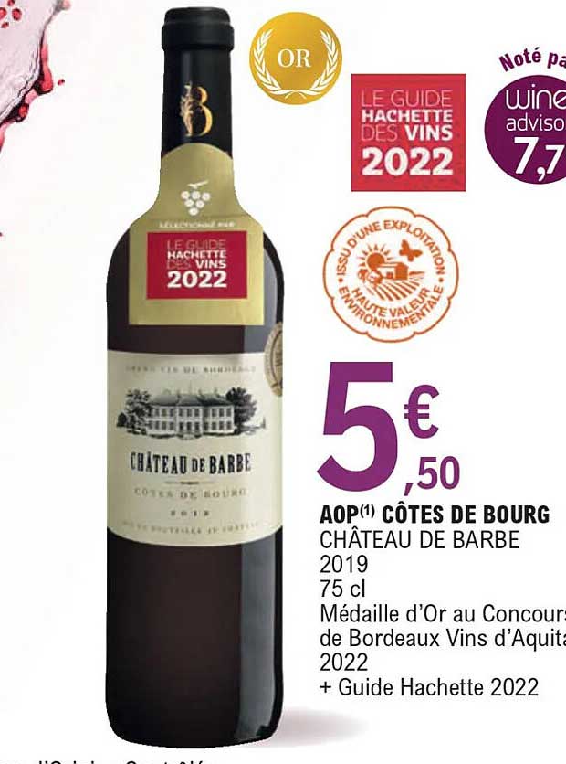 aop côtes de bourg château de barbe 2019