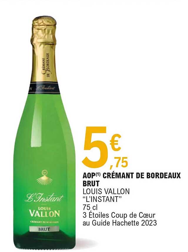 aop crémant de bordeaux brut louis vallon "l'instant"