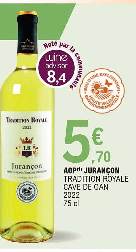 aop jurançon tradition royale cave de gran 2022