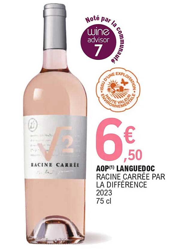 aop languedoc racine carrée par la différence