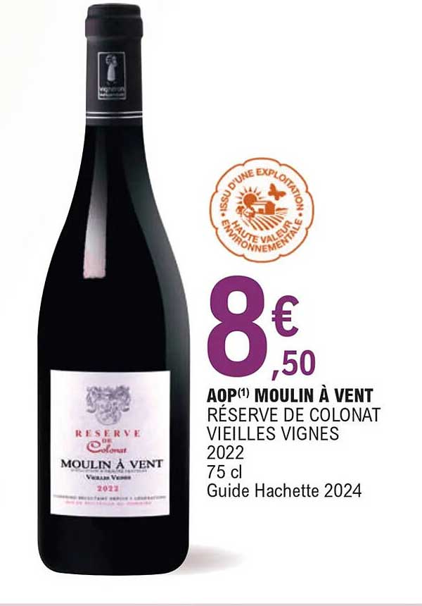 aop moulin à vent réserve de colonat vieilles vignes 2022