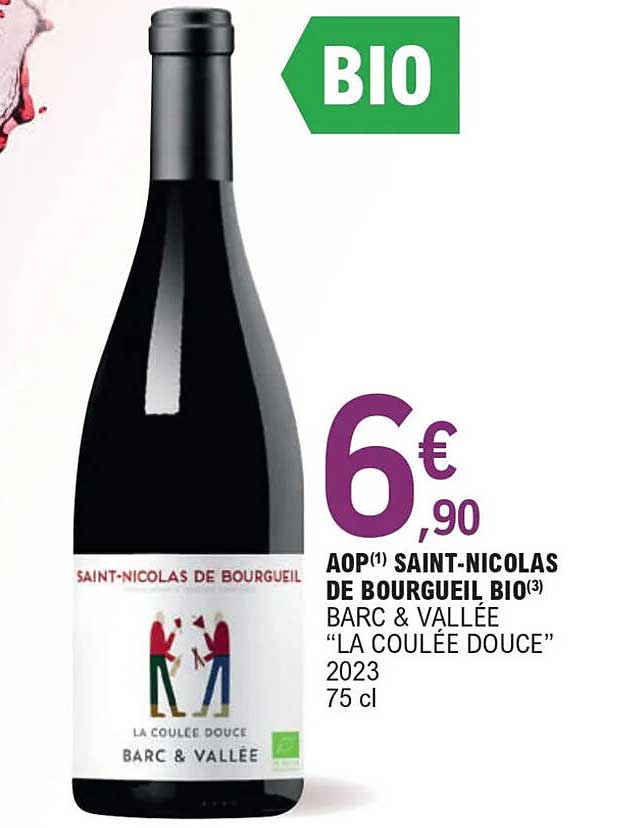 aop saint-nicolas de bourgueil bio barc & vallée "la coulée douce" 2023