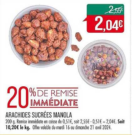 arachides sucrées manola