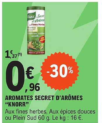 aromates secret d'arômes "knorr"