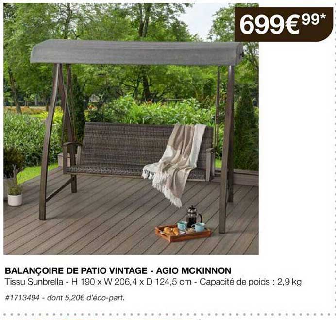 Balançoire De Patio Vintage - Agio Mckinnon