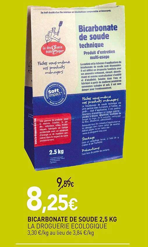bicarbonate de soude 2,5 kg la droguerie écologique