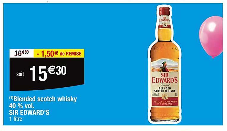 blended scotch whisky 40% vol. sir edward's