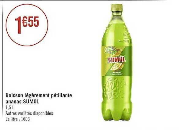 boisson légèrement pétillante ananas sumol