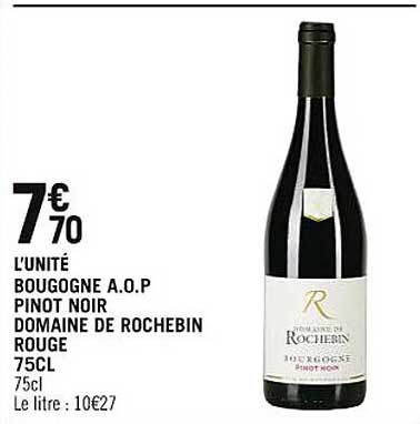 bourgogne a.o.p. pinot noir domaine de rochebin rouge