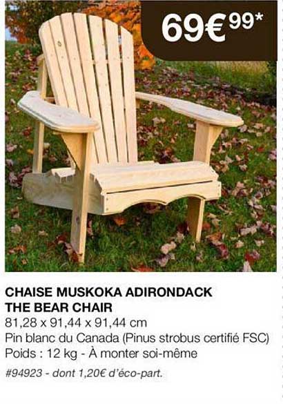 chaise muskoka adirondack the bear chair
