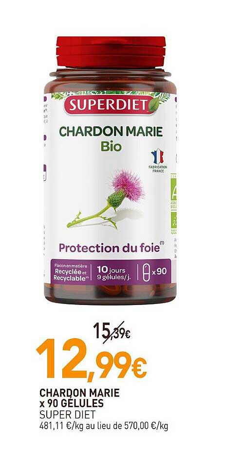 chardon marie x 90 gélules super diet