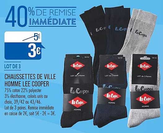 chaussettes de ville homme lee cooper