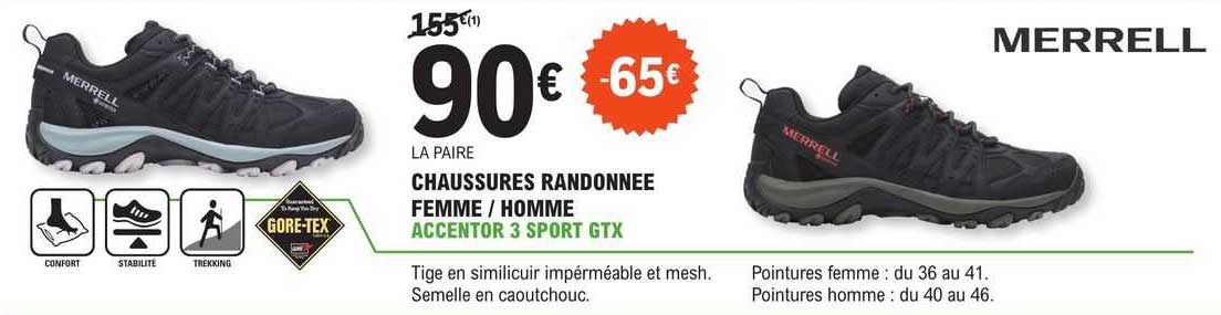 chaussures randonnée femme / homme accentor 3 sport gtx