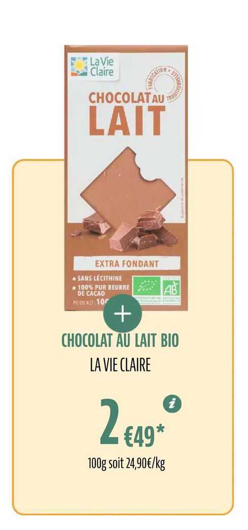 Chocolat Au Lait Bio La Vie Claire