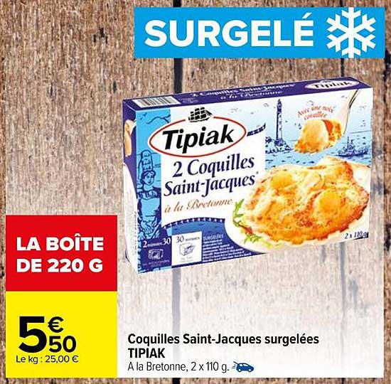 coquilles saint-jacques surgelées tipiak