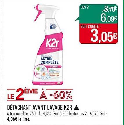 détachant avant lavage k2r
